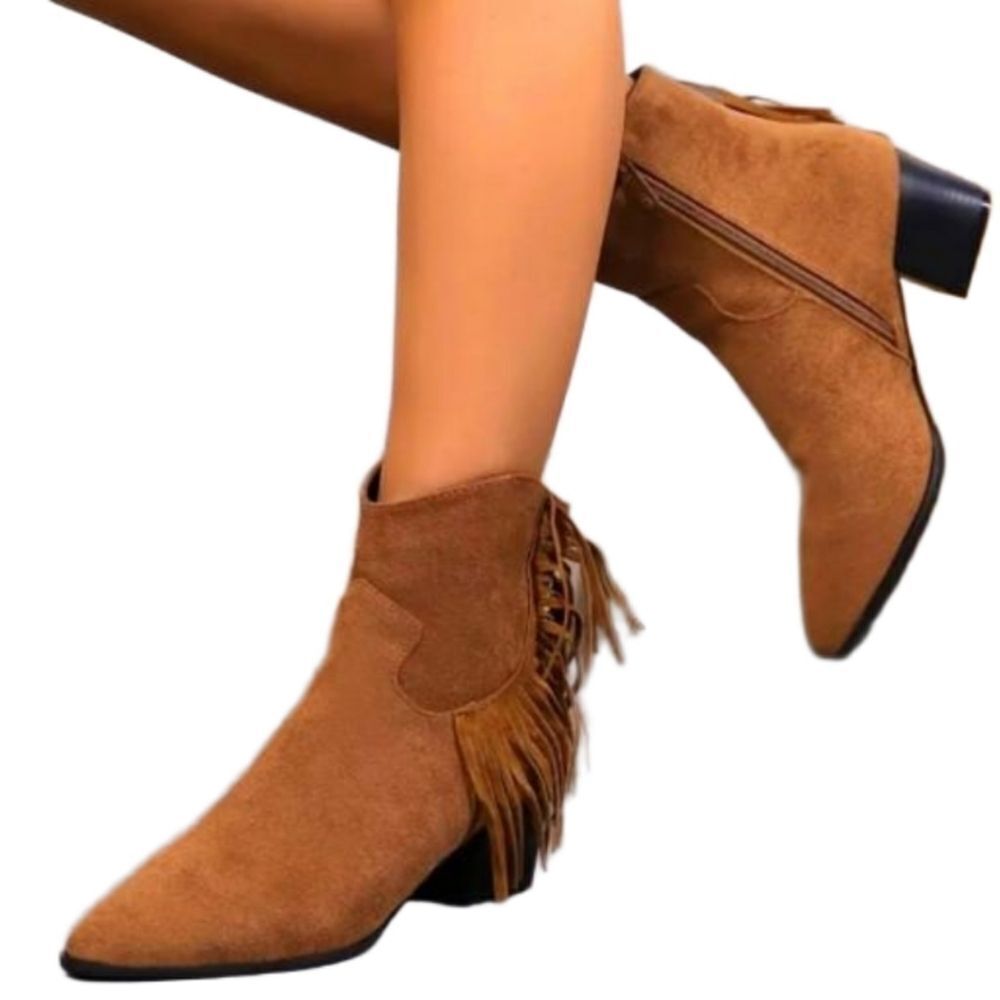 Tassel western ankle boot sz 7